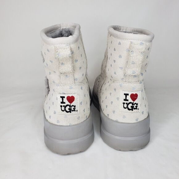 UGG Classic Mini II Boot Womens Size US 6 Hibiscus White - Picture 6 of 8